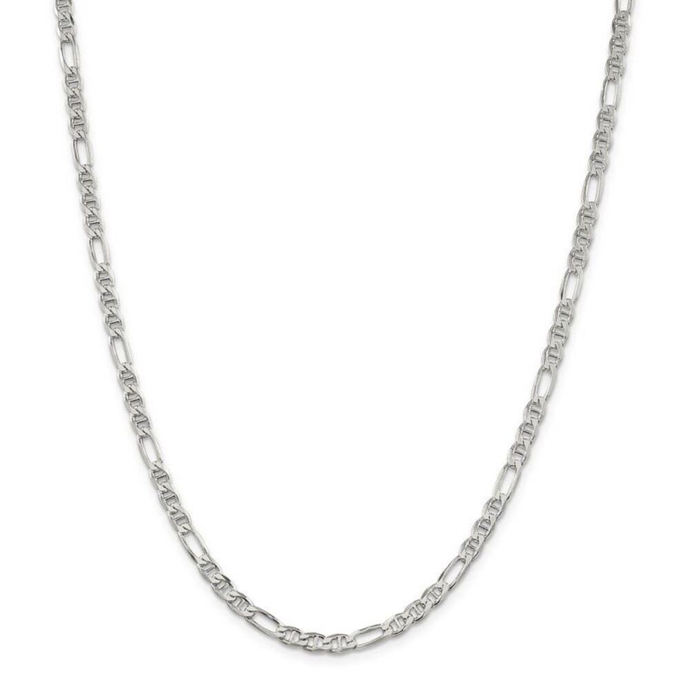 3.75mm Sterling Silver Solid Figaro Anchor Chain Necklace, 24 Inch - Picture 3 of 8